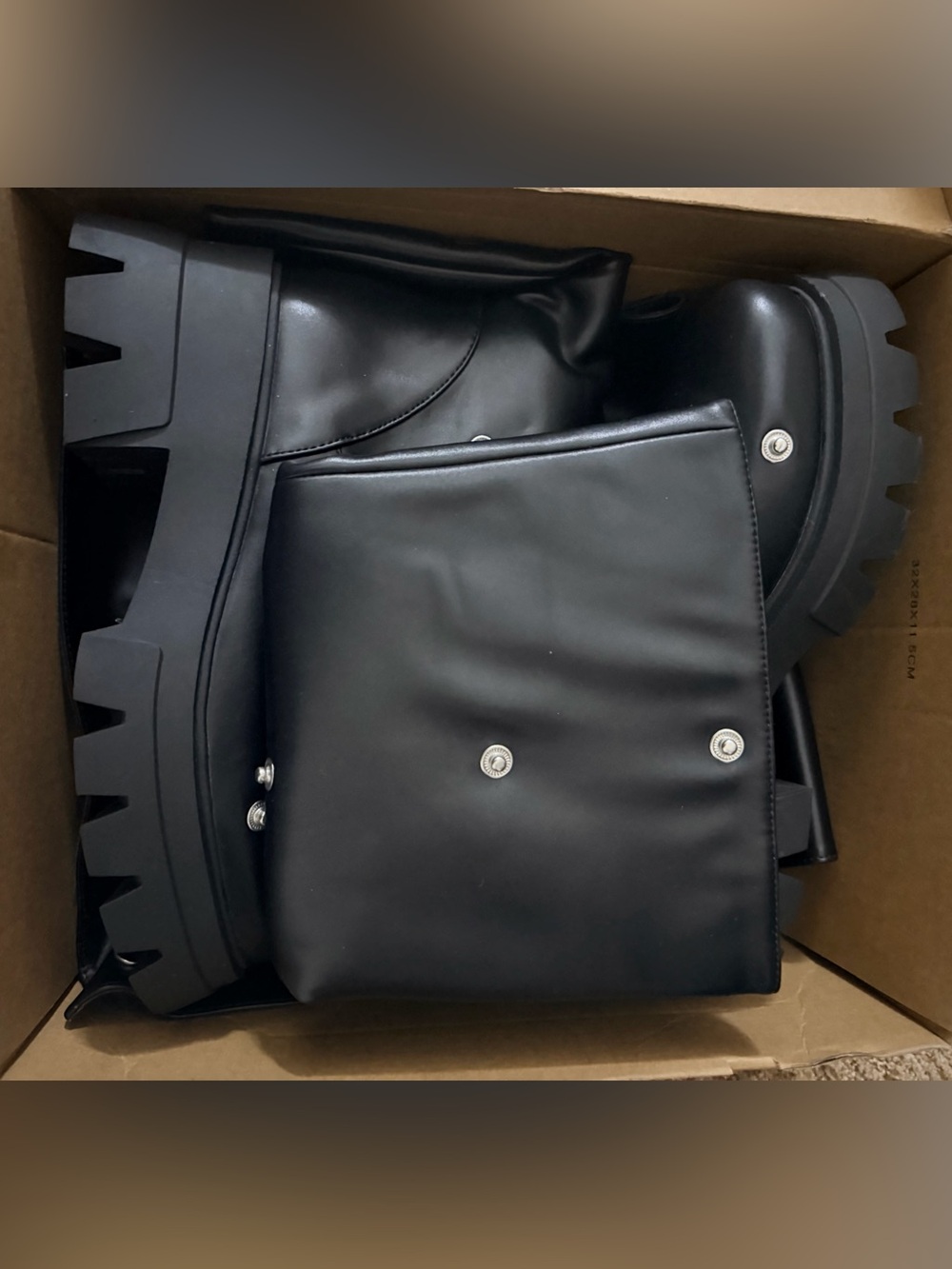 SHEIN NEW Never Worn Black Slouchy Combat Boots 🖤